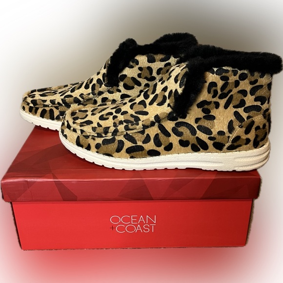 Ocean + Coast Ta Ta Booties Black Leopard size 9 - Picture 2 of 10